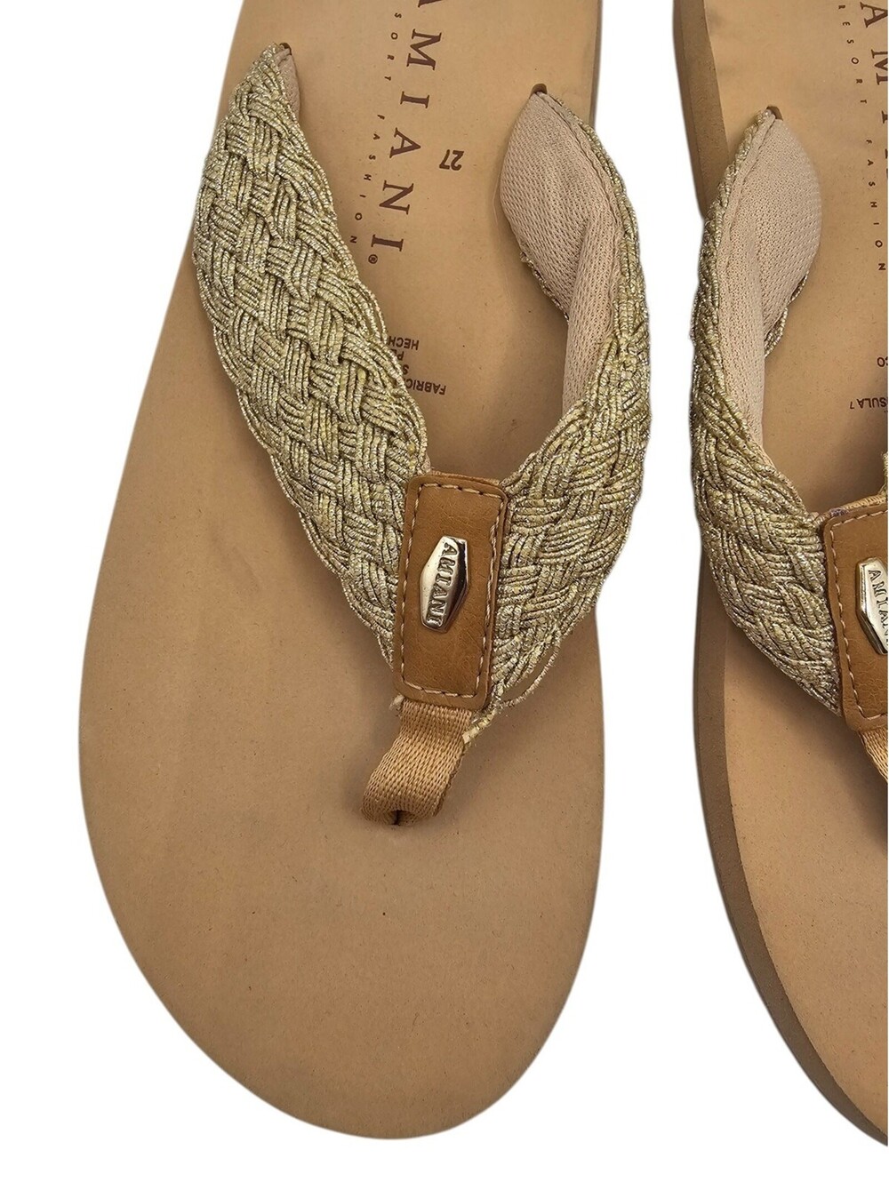 Amiani Resort Wear Womens Sz 27 (US 10.5) Slip On Flip Flop Sandals Beige - Picture 2 of 7